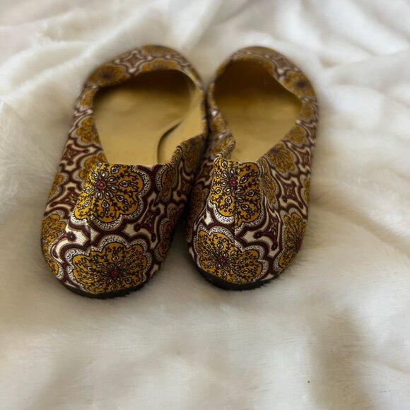 J. Crew Patterned Flats in Brown and Gold - Picture 4 of 8